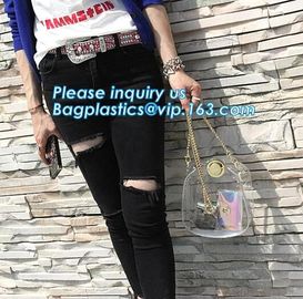 adjustable shoulder strap women nylon pvc tote bag, Summer Beach Clear PVC Shoulder Bag DIY Transparent Clutch Tote Bag supplier