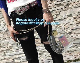 adjustable shoulder strap women nylon pvc tote bag, Summer Beach Clear PVC Shoulder Bag DIY Transparent Clutch Tote Bag supplier