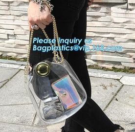 adjustable shoulder strap women nylon pvc tote bag, Summer Beach Clear PVC Shoulder Bag DIY Transparent Clutch Tote Bag supplier