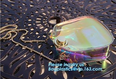 fashion ladies college girl summer beach jelly clear PVC handbag shoulder chain bag, Fashion Women PVC Transparent Tote supplier