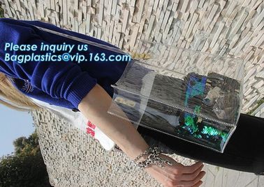 Female Casual Toiletry Shoulder Bags, summer waterproof clear pvc shopping bag bag custom transparent grocery shoulder b supplier