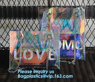 Summer Beach Bag Vinyl PVC Transparent Small Tote Handbags Shopping Shoulder Bags, pvc waterproof shoulder beach bag, pa supplier