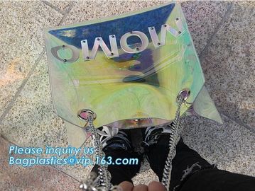 Summer Beach Bag Vinyl PVC Transparent Small Tote Handbags Shopping Shoulder Bags, pvc waterproof shoulder beach bag, pa supplier