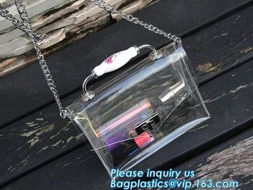 single chain fashion bags ladies handbags pvc cross-body bags shoulder bags, Waterproof Transparent Beach PVC Shoulder B supplier