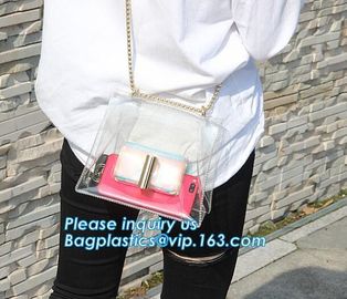 Sling Shoulder Clear PVC Crossbody Bag, PVC hand bag Asia Ladies Shoulder Bag, Shoulder Tote Pouch Clear PVC Beach Bag W supplier