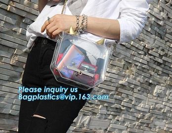 handle bag with long shoulder strap waterproof clear pvc tote bag, Handbag Women Big Custom Shoulder Bag, handle shoulde supplier