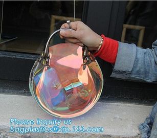 women tote bag transparent pvc handbag, PVC Vinyl Beach Tote Bags Handbag With Handle, handbag tote bag with inner draws supplier