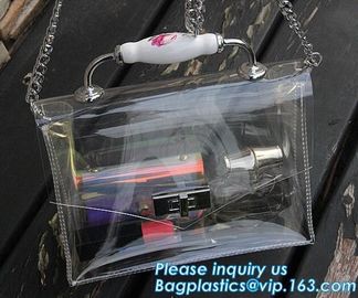 pvc handbag with small bag, PVC Transparent Fashionable Handbag Shoulder Bag Crossbody handBag, pvc carrier, carrier han supplier