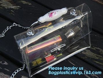 pvc handbag with small bag, PVC Transparent Fashionable Handbag Shoulder Bag Crossbody handBag, pvc carrier, carrier han supplier