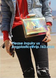 Translucent color fashion PVC handbag, ladies shoulder bag pu/pvc Women Handbags, Womens Clear Tote Bags for Shoulder Cl supplier