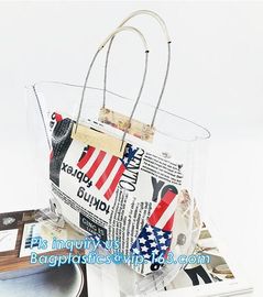 clear pvc bag ring handle handbag teenager handbag, PVC Jelly Tote bag Candy handbag, beach handbag, handle carrier, bag supplier