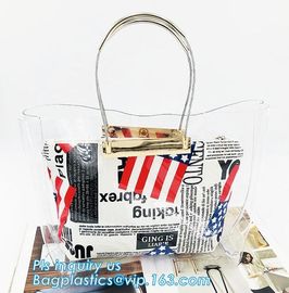 clear pvc bag ring handle handbag teenager handbag, PVC Jelly Tote bag Candy handbag, beach handbag, handle carrier, bag supplier