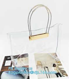 clear pvc bag ring handle handbag teenager handbag, PVC Jelly Tote bag Candy handbag, beach handbag, handle carrier, bag supplier