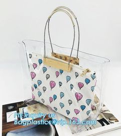 vinyl tote bags transparent pvc handbag, Fashion pvc beach bag summer handbag women, Metallic Transparent PVC Beach Hand supplier