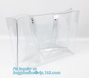 PVC Clear Glitter Chain Shoulder Bag, PVC Shoulder Plastic Beach Bag, clear pvc gift handbags, shoulder beach pvc bags supplier