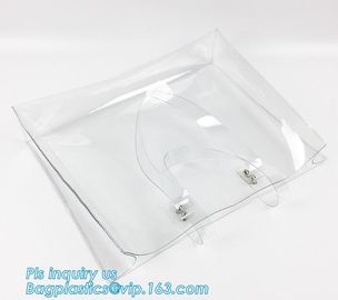 PVC Clear Glitter Chain Shoulder Bag, PVC Shoulder Plastic Beach Bag, clear pvc gift handbags, shoulder beach pvc bags supplier