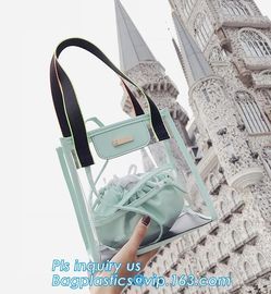 Vinyl PVC Chain Handbag Shoulder Bag for Young Ladies, Studded Clear Tote/PVC shoulder bagClassical Colorful PVC Wallet supplier