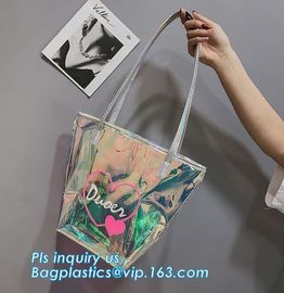 popular bench shoulder bag transparent pvc bag, PVC Tote Bag Shoulder Handbag Transparent PVC Beach Bag, casual beach ba supplier