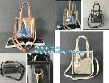 single shoulder pvc women's bag, girls shoulder long strip bag, Summer Detachable Women Transparent PVC Handbag Shoulder supplier