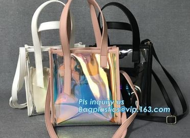 single shoulder pvc women's bag, girls shoulder long strip bag, Summer Detachable Women Transparent PVC Handbag Shoulder supplier