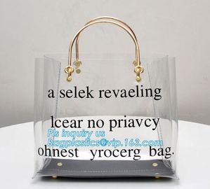 fasion decorated PVC/PU ladies chain shoulder bag, Shoulder Handbag Clear Tote Bag, Ladies' pvc clear beach bags/ pvc sh supplier