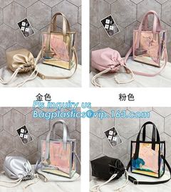 Classical Colorful PVC Wallet Bag Pouch Bag shoulder bag, PVC Crossbody Bag For School Travel Girls, Tote Bag Clear Shou supplier