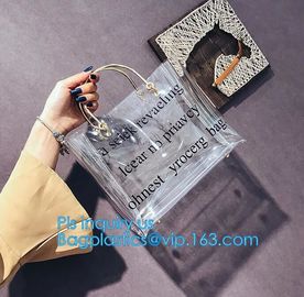New Design Elegant Transparent Handbags Shoulder Tote PVC Beach Bags for women, PVC Tote Bag Shoulder Handbag Transparen supplier