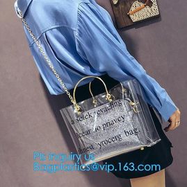 New Design Elegant Transparent Handbags Shoulder Tote PVC Beach Bags for women, PVC Tote Bag Shoulder Handbag Transparen supplier