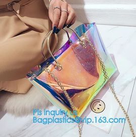 Cheap PVC Single Shoulder Bag for Girl, summer hot sale shoulder PU PVC transparent bag, coating shopping bag tote bag s supplier