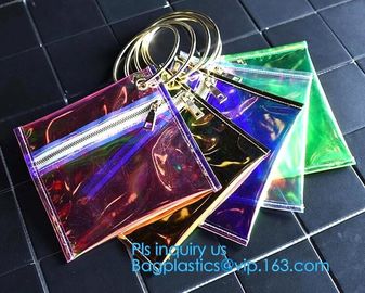 Personalized Womens Rainbow Color Shoulder Hand Bag PVC Clear Beach Bag, Handbag manufacturer China fashion ladies clear supplier