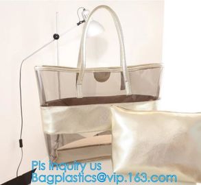 Pvc Customized Women Clear Bag Waterproof Shoulder Bag With Cosmetic, pvc clear beach bags/ pvc shoulder bag factory supplier