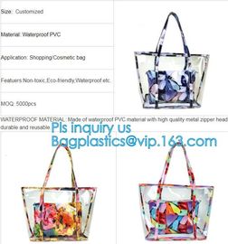 Pvc Customized Women Clear Bag Waterproof Shoulder Bag With Cosmetic, pvc clear beach bags/ pvc shoulder bag factory supplier