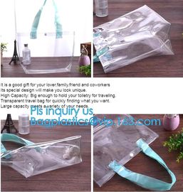 Elegant Transparent Handbags Shoulder Tote PVC Beach Bags for women with Zipper, Vinyl Transparent PVC Shoulder Bag With supplier