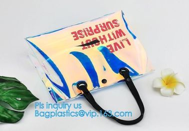 Fashion Women Clear PVC Vinyl Beach Tote Bags Handbag With Handle, handbag tote bag with inner drawstring bag, CARRY BAG supplier
