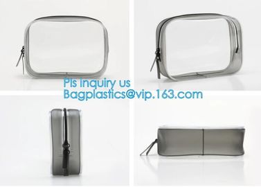 Custom personalized travel waterproof transparent clear pvc zipper toiletry bag, fashion travel clear PVC bag, HANDLE supplier