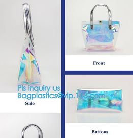 Tote Bags for Shoulder Clear Purse PVC Transparent Handbags, laser pvc shopping bag fashion transparent PVC tote handbag supplier