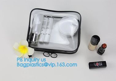 Popular Iridescent Clear PVC Makeup Bag, custom logo printing clear pvc makeup Bag, portable cosmetics makeup bag, handl supplier