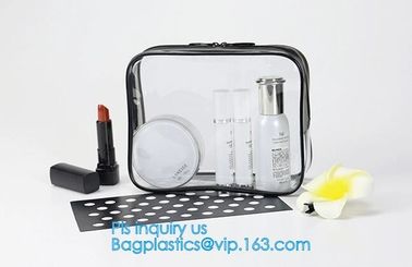 Popular Iridescent Clear PVC Makeup Bag, custom logo printing clear pvc makeup Bag, portable cosmetics makeup bag, handl supplier