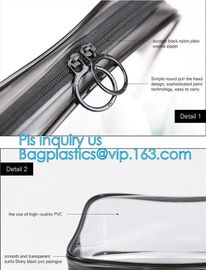 Popular Iridescent Clear PVC Makeup Bag, custom logo printing clear pvc makeup Bag, portable cosmetics makeup bag, handl supplier