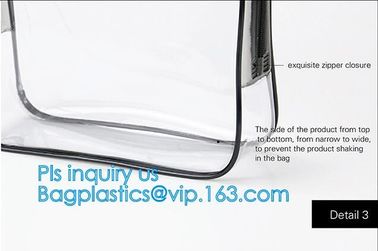Popular Iridescent Clear PVC Makeup Bag, custom logo printing clear pvc makeup Bag, portable cosmetics makeup bag, handl supplier