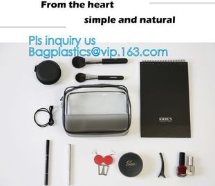 Travel Wash Bag Holder Zipper Pouch Large Hand Bag PVC Makeup Clear Cosmetic Bag, zipper transparent plastic pvc makeup supplier