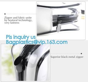 Travel Wash Bag Holder Zipper Pouch Large Hand Bag PVC Makeup Clear Cosmetic Bag, zipper transparent plastic pvc makeup supplier