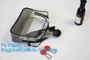 Travel Wash Bag Holder Zipper Pouch Large Hand Bag PVC Makeup Clear Cosmetic Bag, zipper transparent plastic pvc makeup supplier