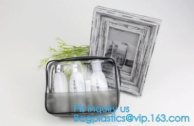 Travel Wash Bag Holder Zipper Pouch Large Hand Bag PVC Makeup Clear Cosmetic Bag, zipper transparent plastic pvc makeup supplier
