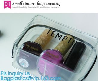 Promotion reusable clear printed transparent zipping storage cosmetic toiletry pvc makeup bag for travel make up, handle supplier