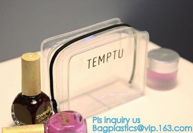 Promotion reusable clear printed transparent zipping storage cosmetic toiletry pvc makeup bag for travel make up, handle supplier