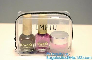 Promotion reusable clear printed transparent zipping storage cosmetic toiletry pvc makeup bag for travel make up, handle supplier