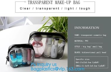 Promotion reusable clear printed transparent zipping storage cosmetic toiletry pvc makeup bag for travel make up, handle supplier