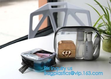 Promotion reusable clear printed transparent zipping storage cosmetic toiletry pvc makeup bag for travel make up, handle supplier