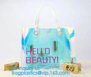 Summer Beach Bag Clear PVC Shoulder Bag new style, Fashion transparent jelly iridescent manufacturer clear shoulder purs supplier